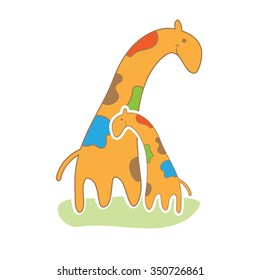 baby giraffe in cute style vector illustration