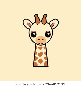 baby giraffe icon illustration for nursery
