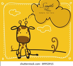 Baby Giraffe - Newborn / Baby Shower Greeting Card