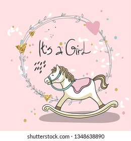 baby girl announcement card