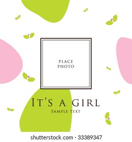 Baby girl announcement card