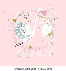 baby girl announcement card