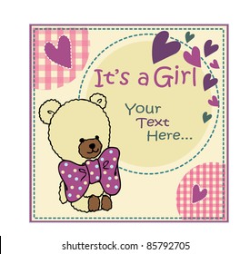baby girl announcement card