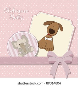 baby girl announcement card