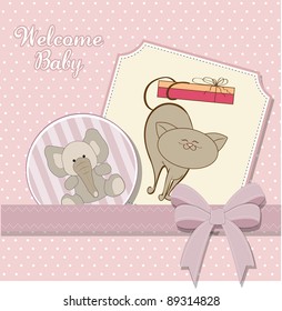 baby girl announcement card