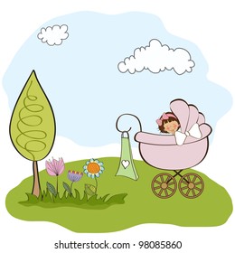 baby girl announcement card