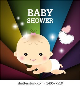 baby girl announcement card. baby shower invitation
