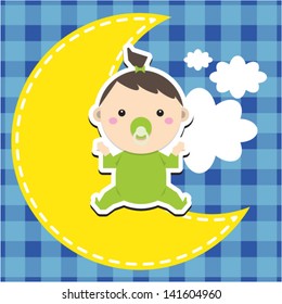 baby girl announcement card. vector illustration