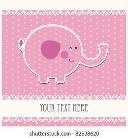 baby girl announcement card. vector illustration