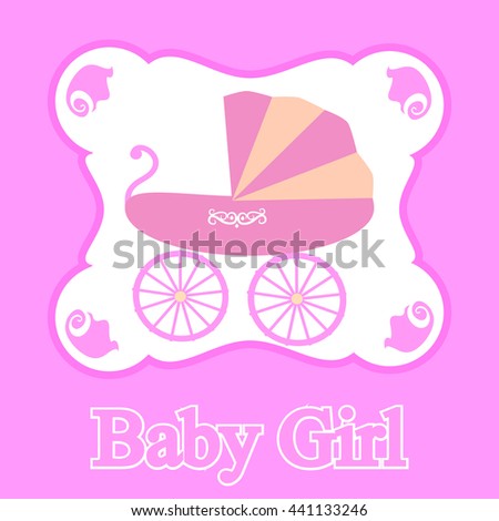 baby girl announcement card vector illustration stock vector