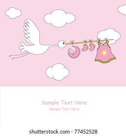 Baby girl arrival announcement