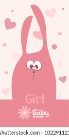 Baby girl arrival announcement card