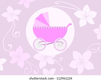 baby girl arrival announcement card