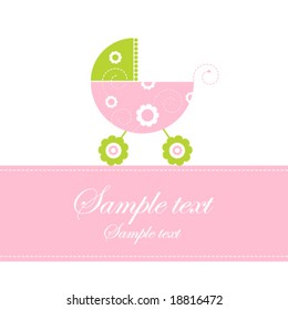 baby girl arrival announcement card