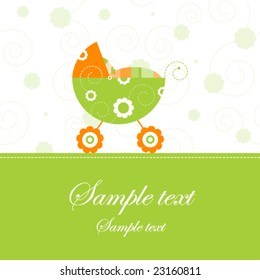 Baby girl arrival announcement card