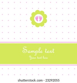 Baby girl arrival announcement card