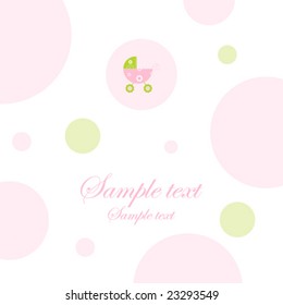 Baby girl arrival announcement card