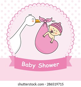 Baby girl arrival announcement card