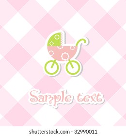 Baby girl arrival announcement card