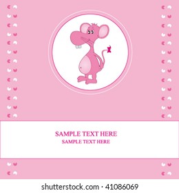 Baby girl arrival announcement card