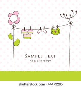 Baby girl arrival announcement card - Baby shower card