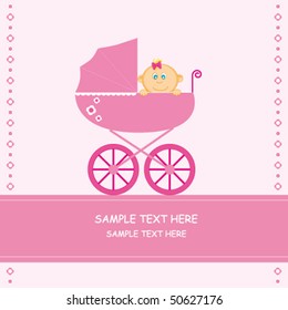 Baby girl arrival announcement card