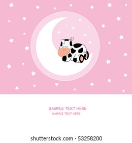 Baby girl arrival announcement card