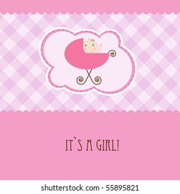 Baby girl arrival announcement  card