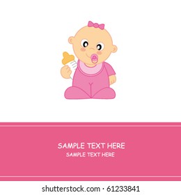 Baby girl arrival announcement card