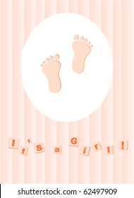 Baby girl arrival announcement card