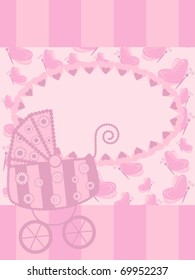 Baby girl arrival announcement card