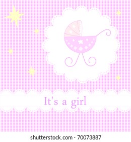 Baby girl arrival announcement card