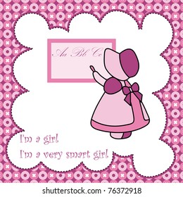 Baby girl arrival announcement card
