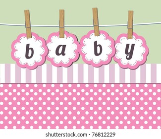 Baby Girl Arrival Announcement Card