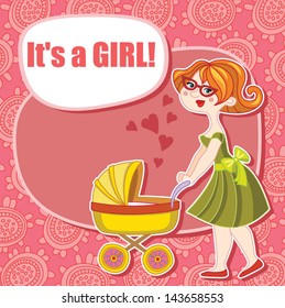 Baby Girl Arrival Card
