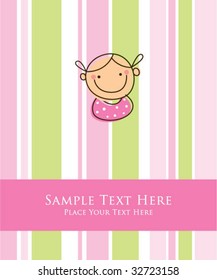 baby girl arrival card