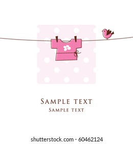 Baby girl arrival card