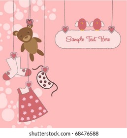 baby girl arrival card