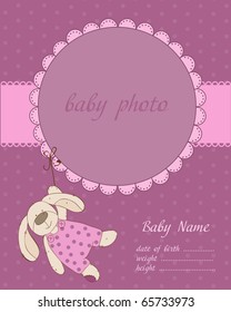 Baby Girl Arrival Card with Frame