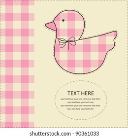 baby girl arrival card. vector illustration
