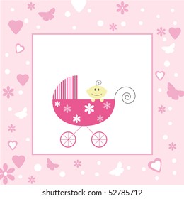 Baby Girl Arrival (Open Space for Your Text)