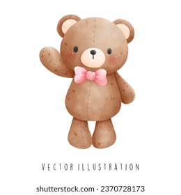 baby girl bear vector illustration