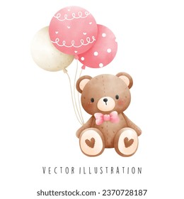baby girl bear vector illustration