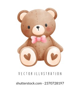 baby girl bear vector illustration