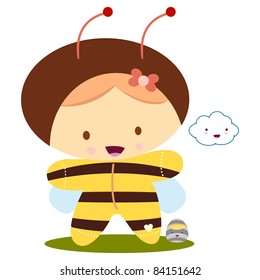 Baby Girl With Bee Kawaii Costume