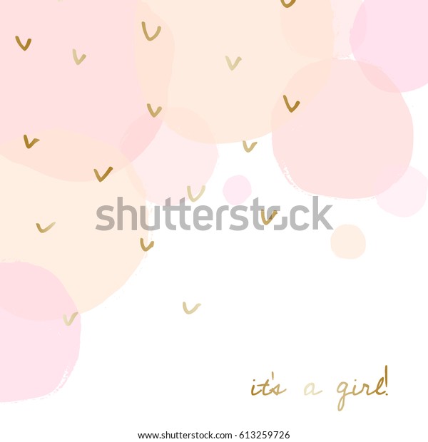 Baby Girl Birth Announcementbaby Shower Card Stock Vector Royalty