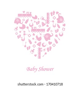Baby girl birth card