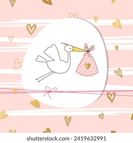 Baby girl birthday greeting card