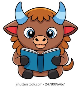 UNA NIÑA BISONTE LEYENDO UN LIBRO 