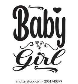 baby girl black letter quote